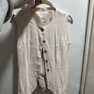 Peppermayo Cream Textured Vest